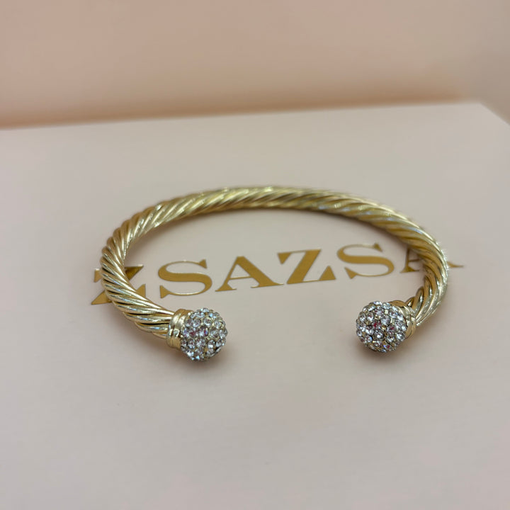 Rhinestone ball bangle