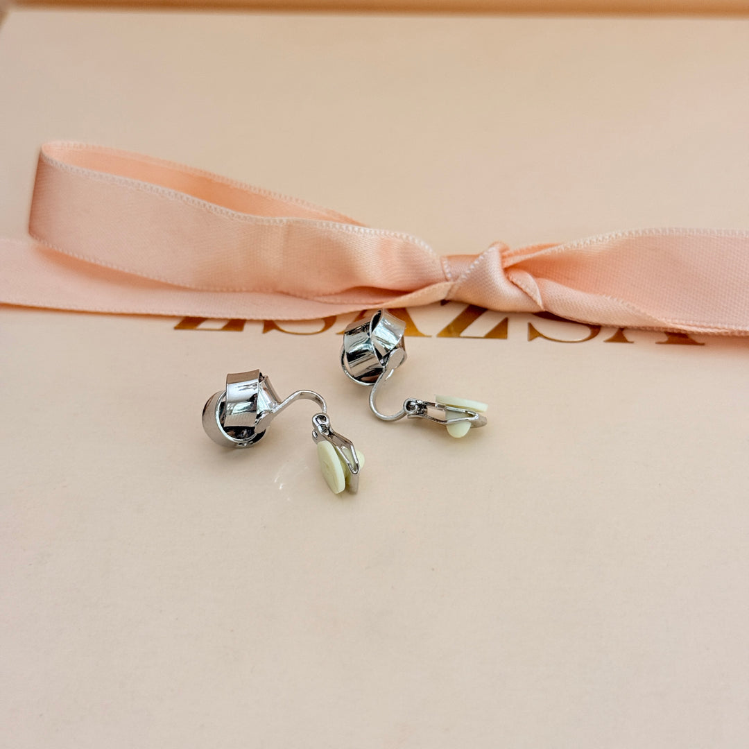 Plain Knot silver clip on earrings