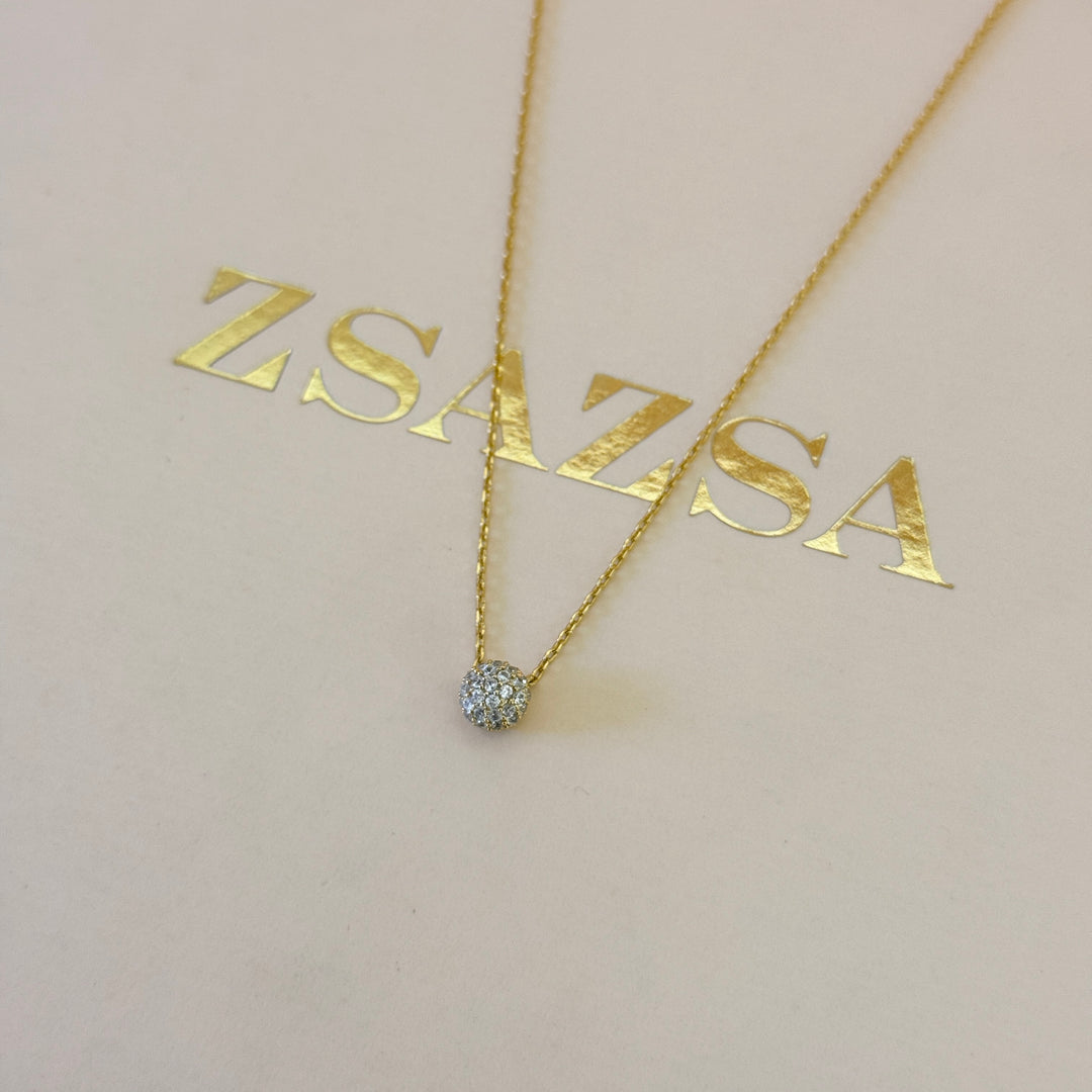 Zircone small ball gold plated pendant