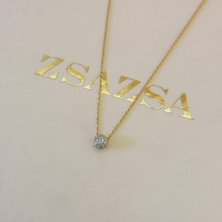Zircone small ball gold plated pendant