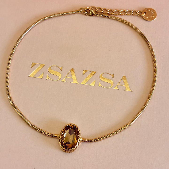 Oval Swarovski crystals necklace