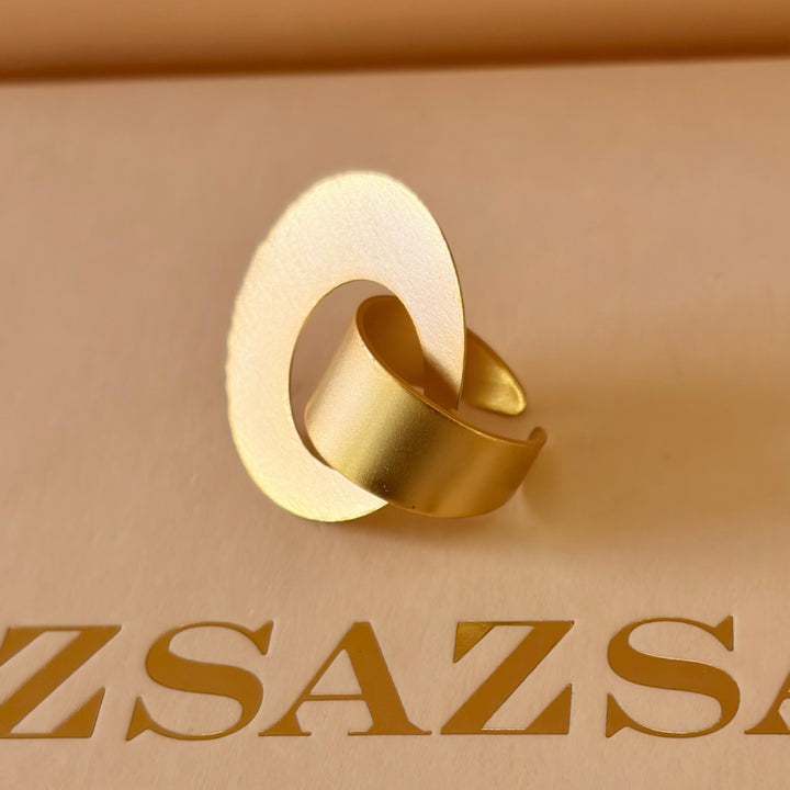 Handmade Orbit Circle Gold Ring | Gold Plated | ZsaZsa