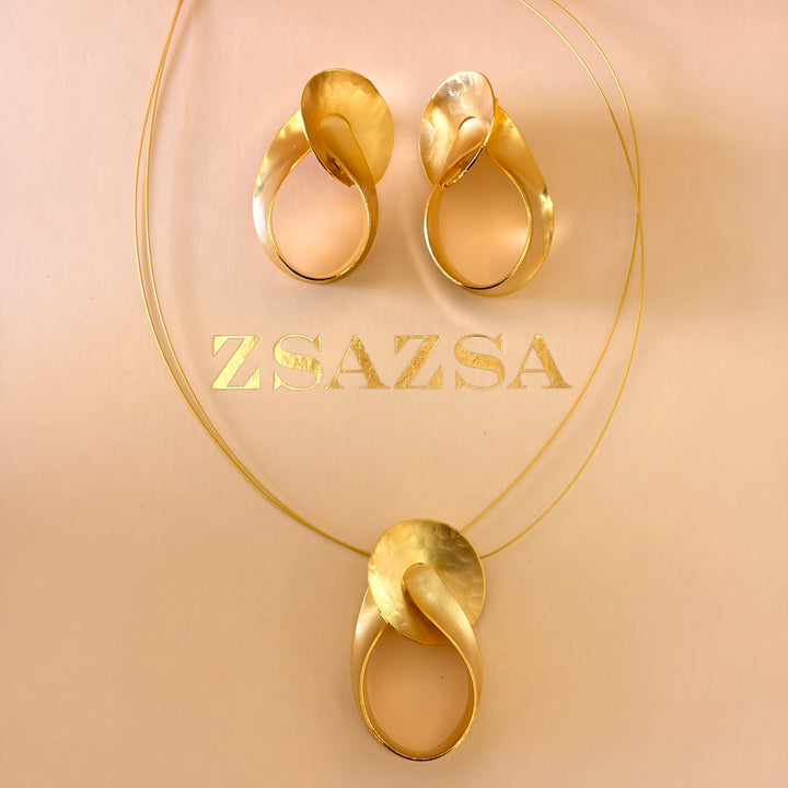 Handmade Knotted Gold Set | Gold Plated | ZsaZsa