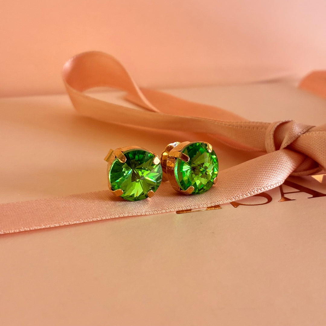 Green Preciosa crystals studs