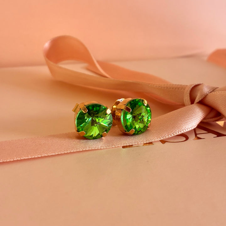 Green Preciosa crystals studs