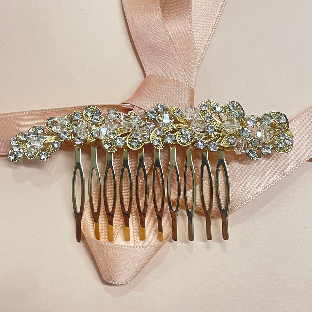 Gold simple crystals comb