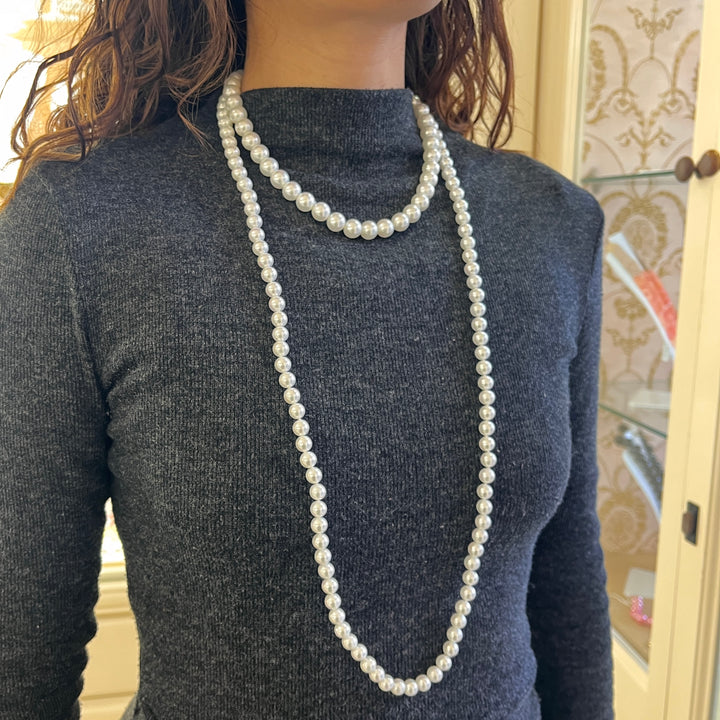 White Mallorca pearls gold plated set