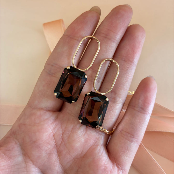 Handmade Swarovski crystals rose gold set
