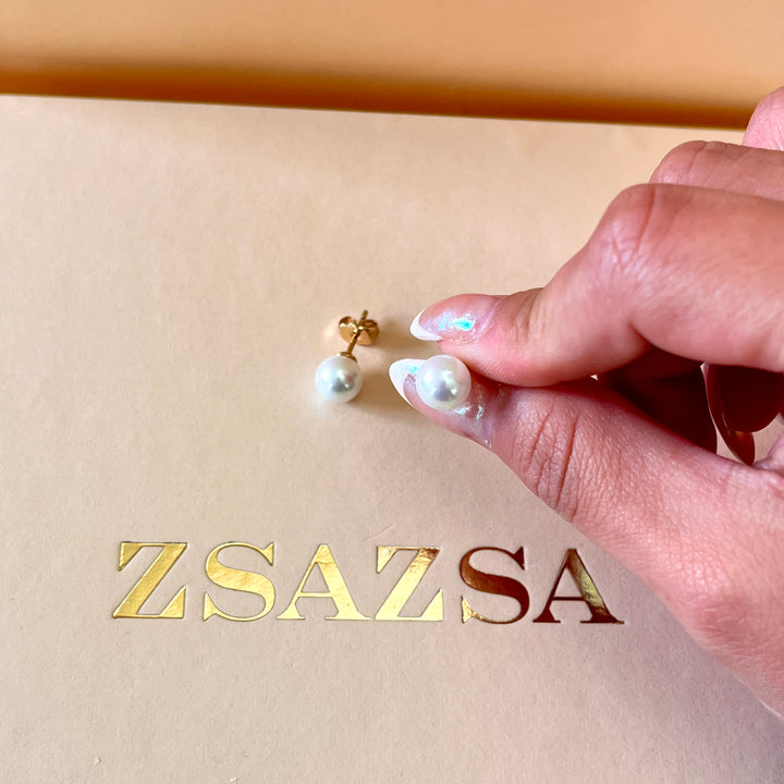 White Mallorca Pearls gold plated set
