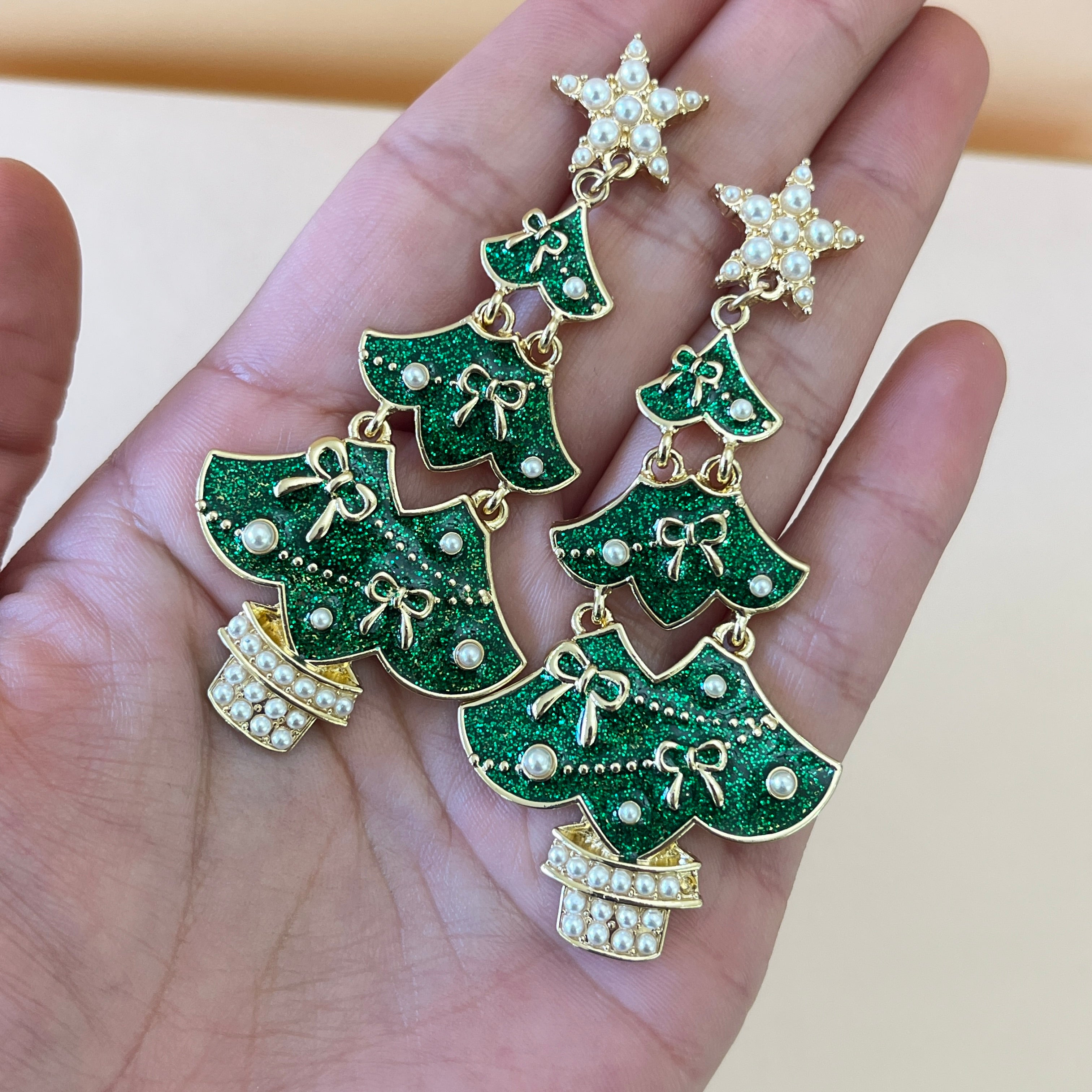 Christmas tree earrings