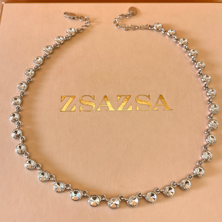 Swarovski crystal white gold plated necklace