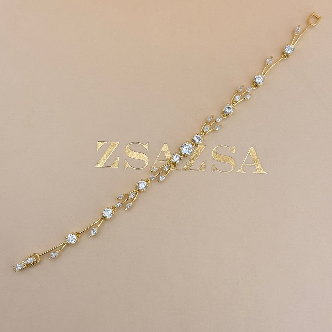 Teardrop zircone gold plated set