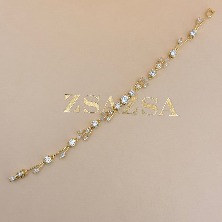 Teardrop zircone gold plated set