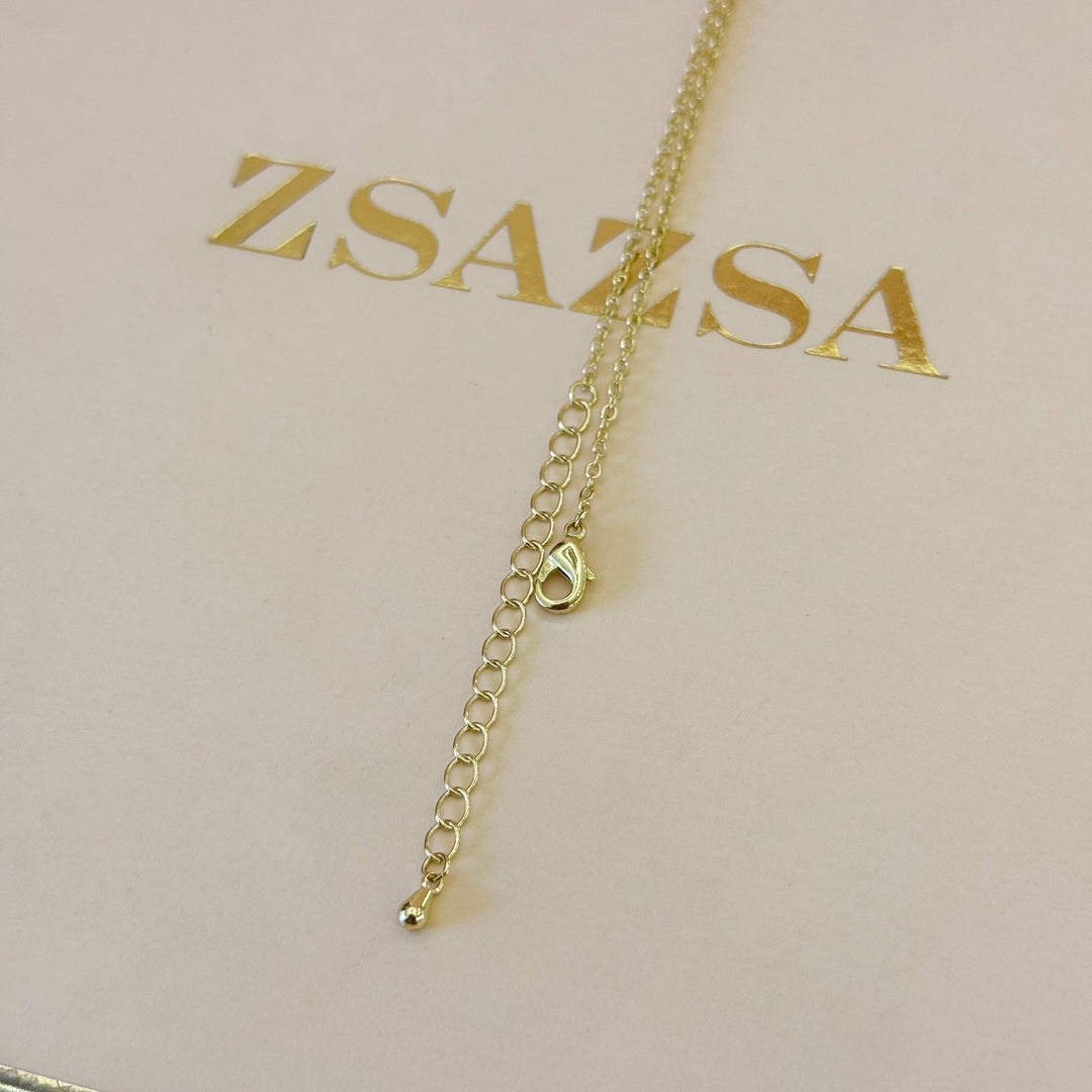 Zircone dainty marquise gold plated pendant
