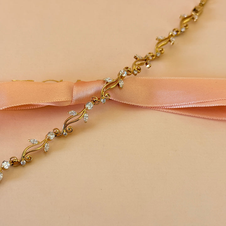 Zircone marquise gold plated bracelet