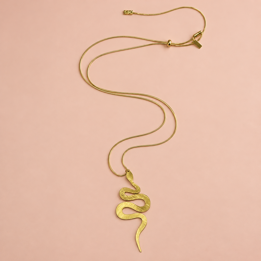 Statement Snake Gold Necklace  | Gold Plated | ZsaZsa