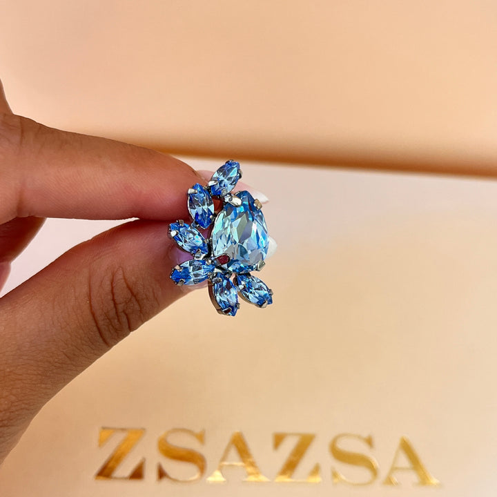Light blue Preciosa crystals studs