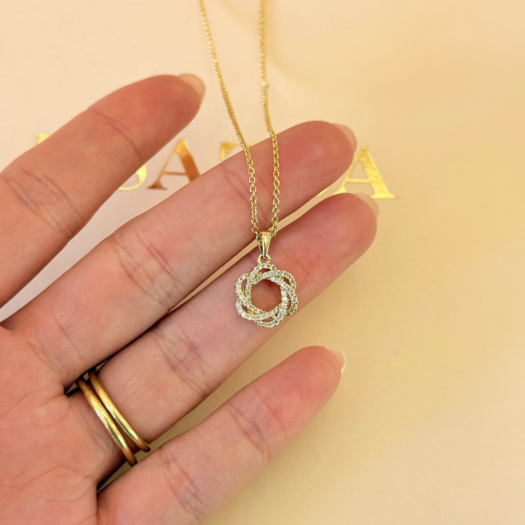 Zircone dainty twisted gold plated pendant