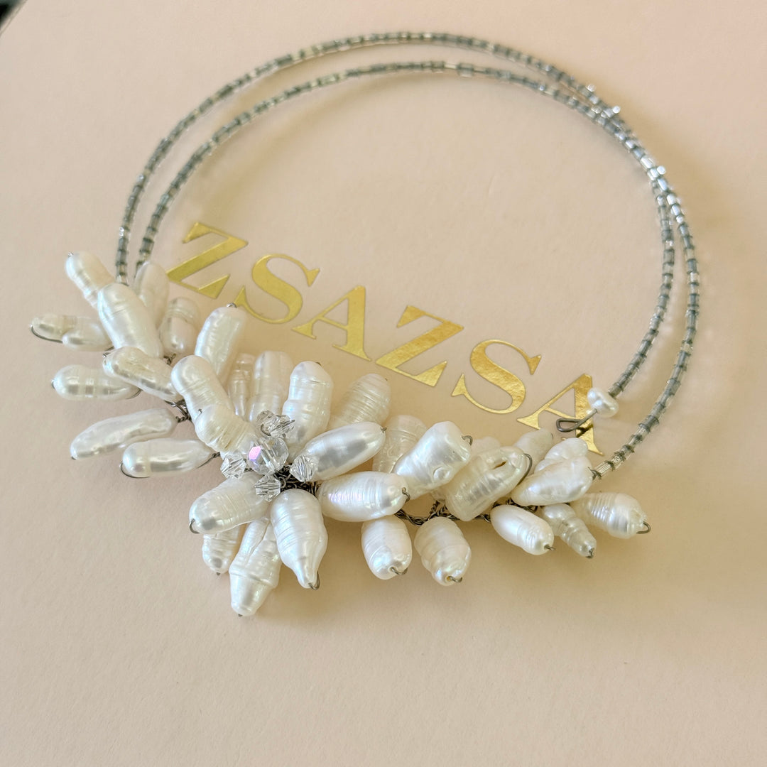 Fresh water pearls handmade choker