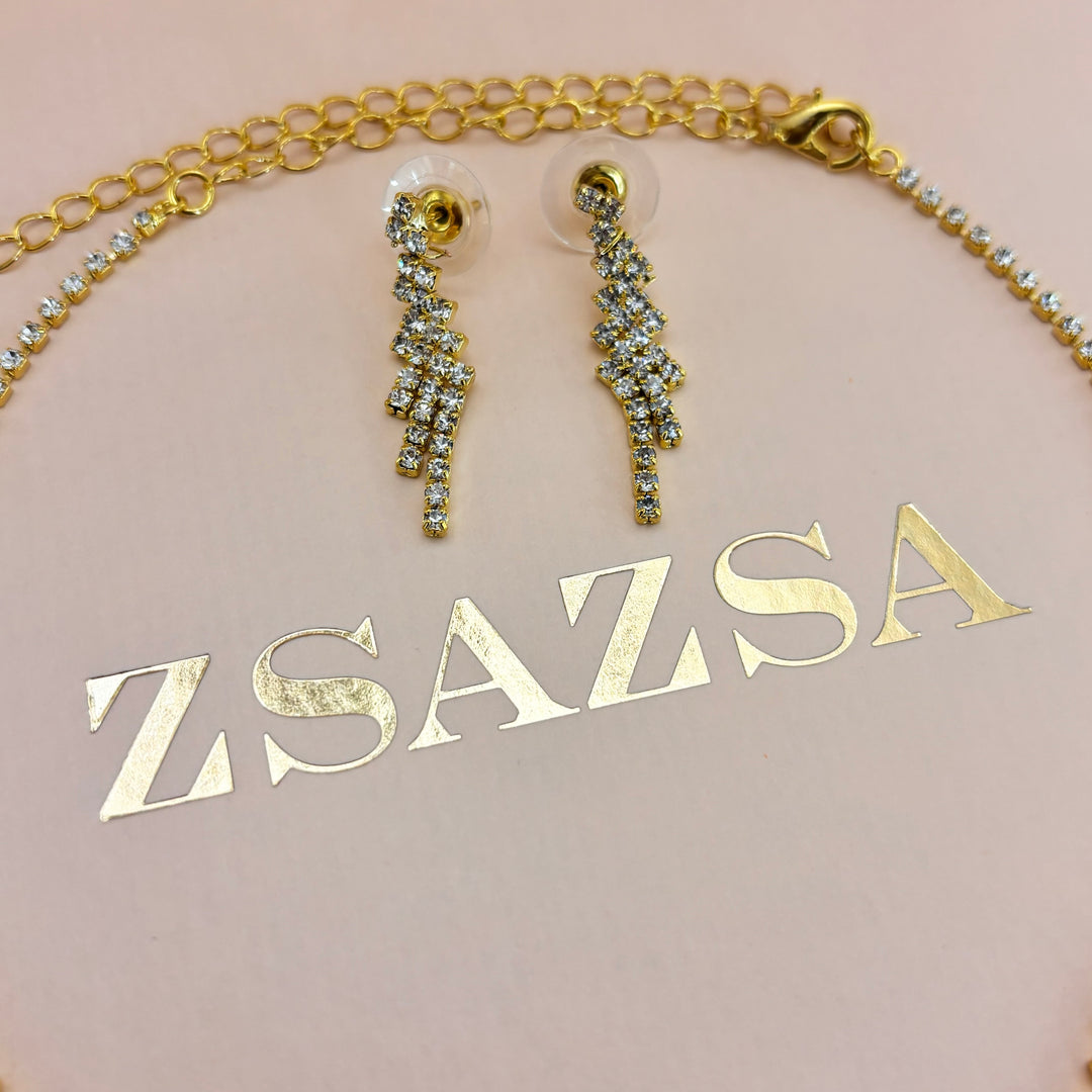 Rhinestone gold set