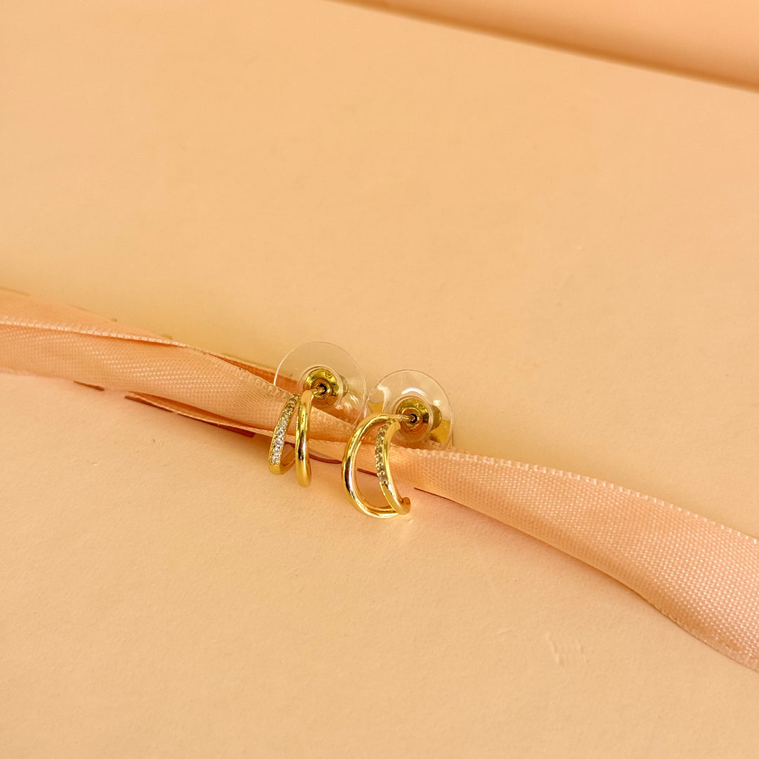 Dainty zircone half hoops earrings