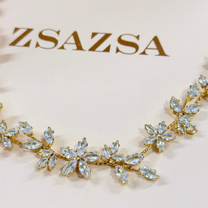 Zircone gold plated flexible headband