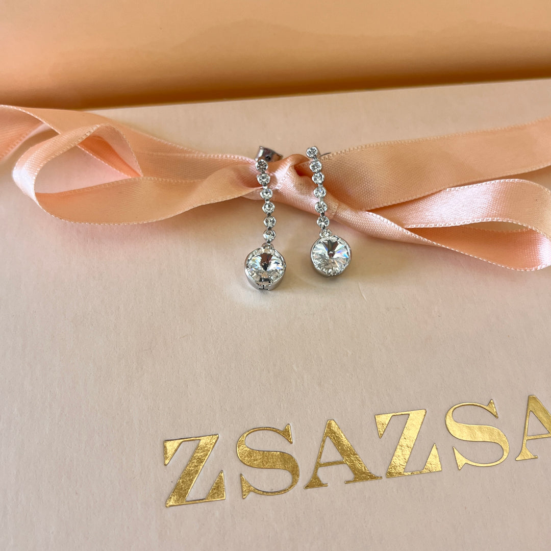 Swarovski crystals white gold plated earrings and bracelet