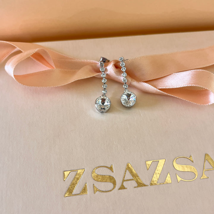 Swarovski crystals white gold plated earrings and bracelet