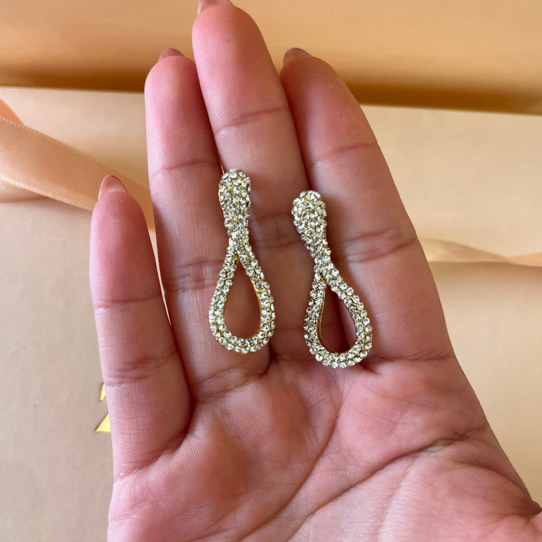 Preciosa crystals gold plated knott earrings