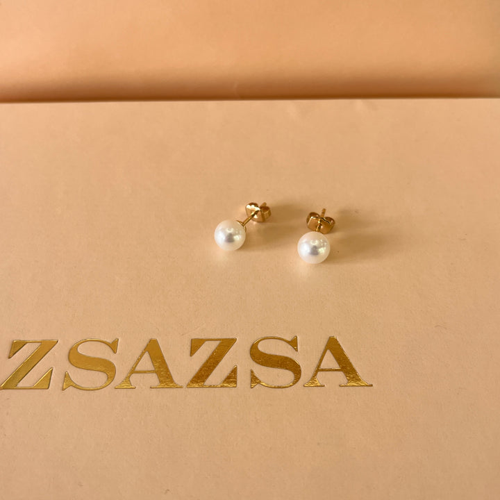White Mallorca Pearls gold plated set