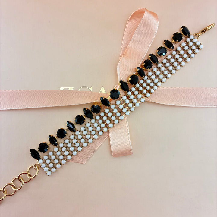 Marquise black and white 5 rows brawler