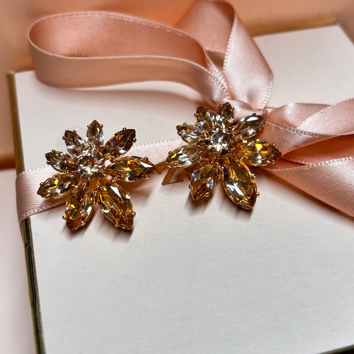 Marquise peach earrings