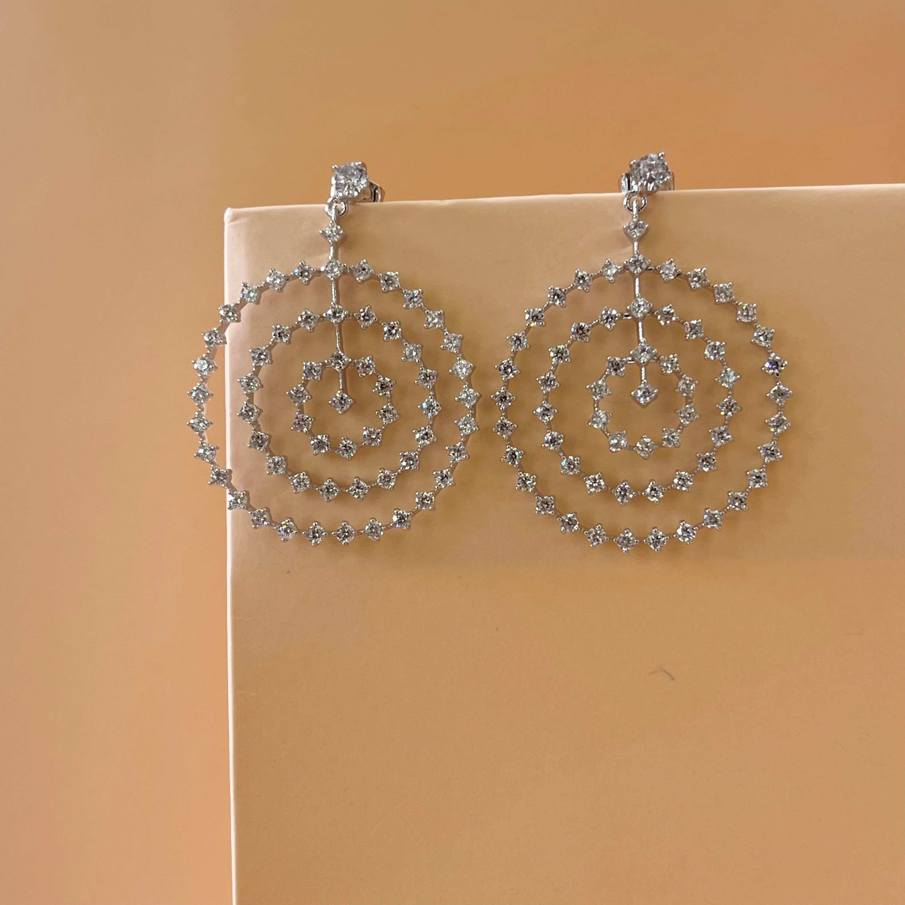 Silver zircone earrings