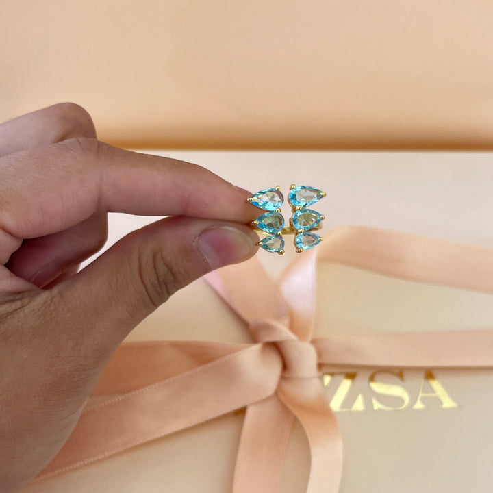 Turquoise zircone studs & ring