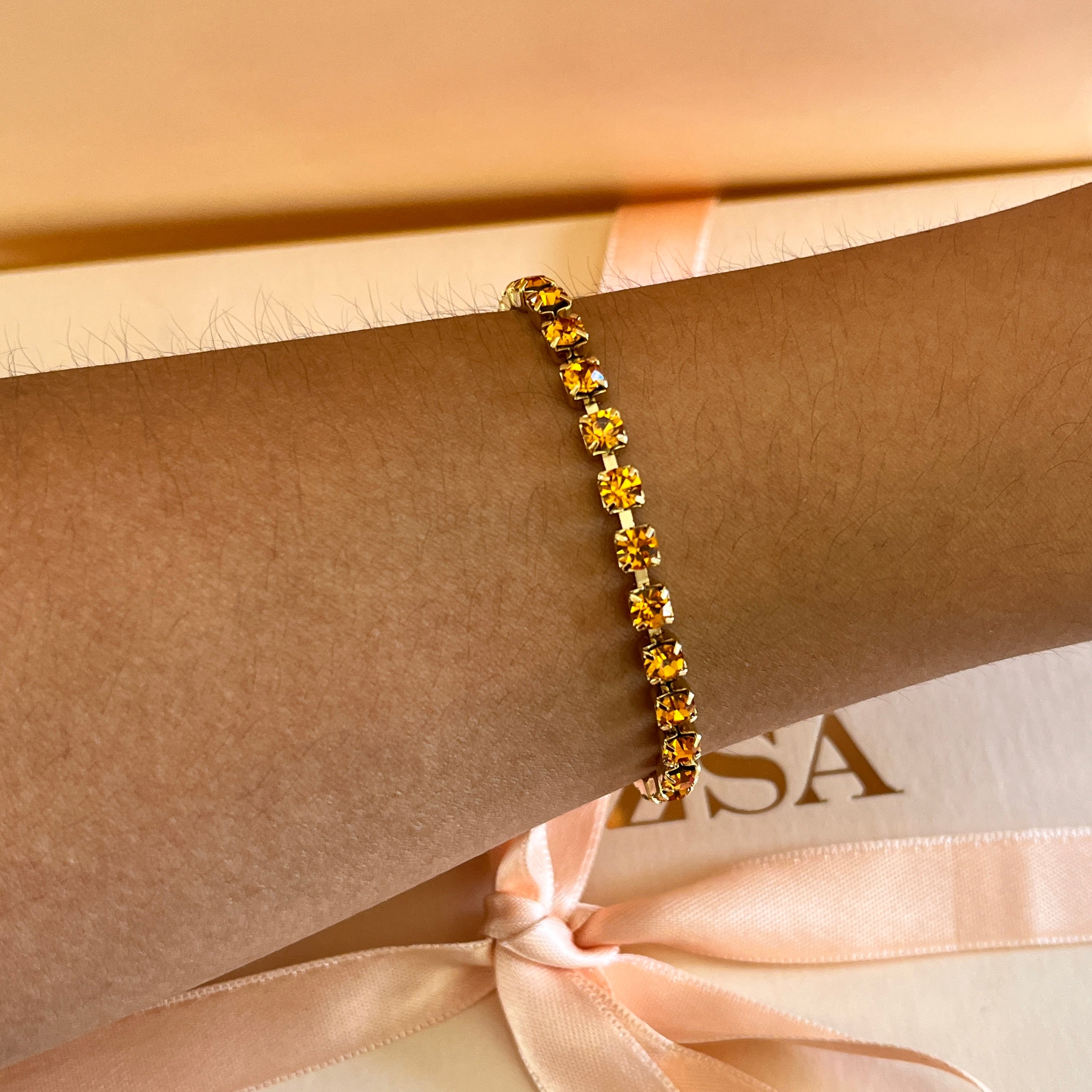 Topaz Swarovski crystals bracelet