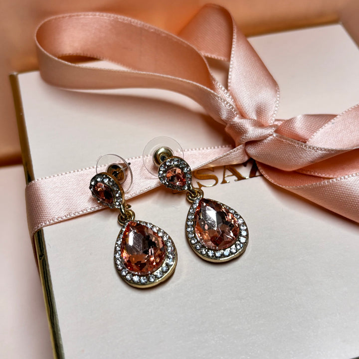 Teardrop peach earrings