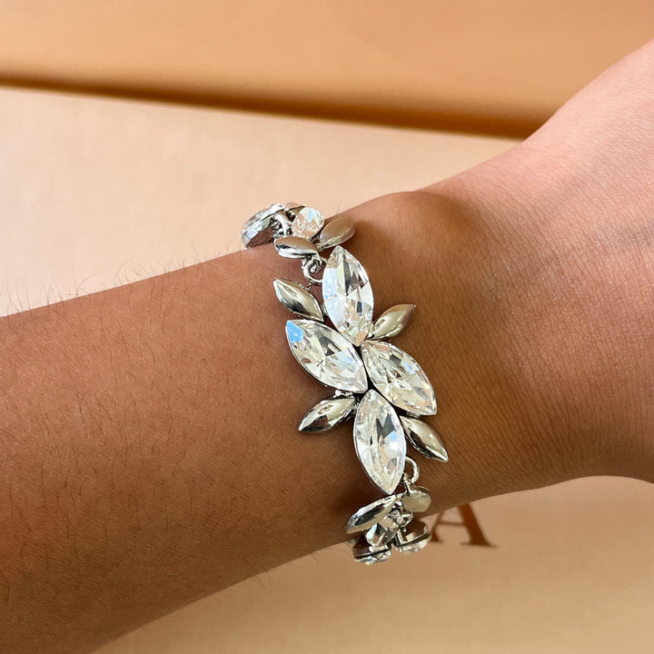 Swarovski crystal marquise white gold plated bracelet