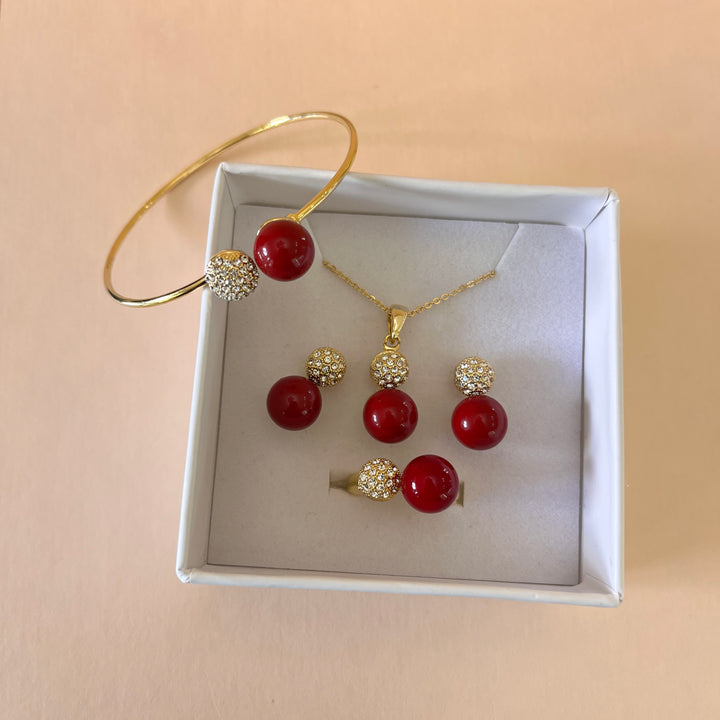 Red pearl ball set