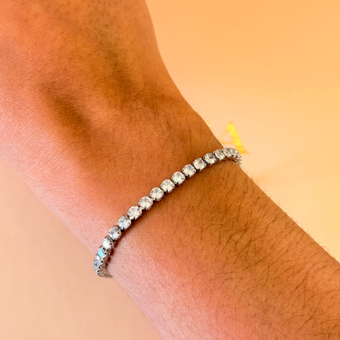 Dainty tennis zircone silver bracelet