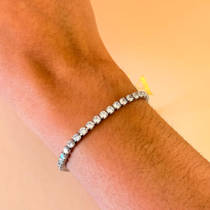 Dainty tennis zircone silver bracelet