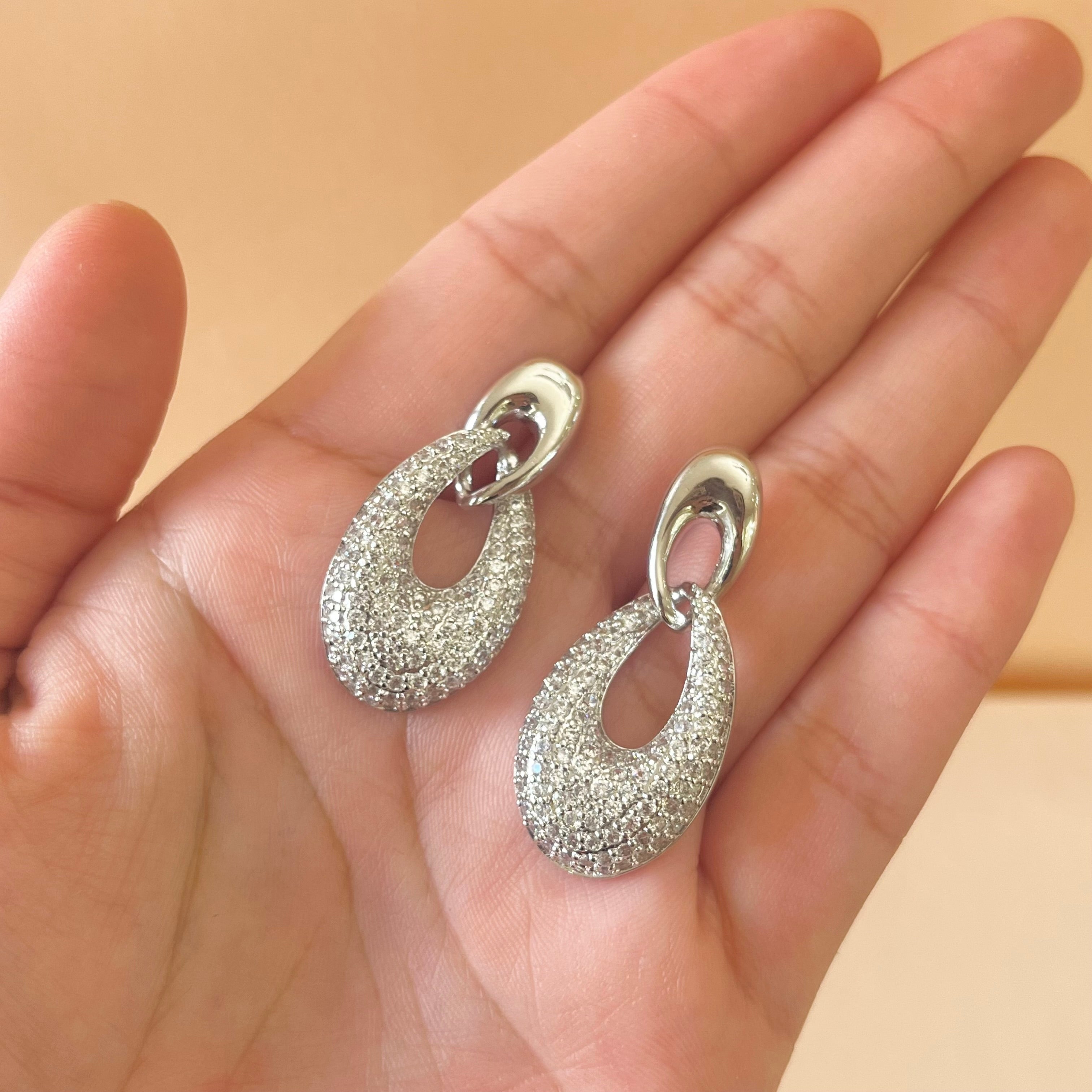 Silver zircone earrings