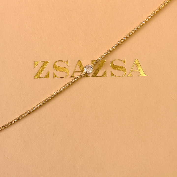 Dainty zircone gold plated set