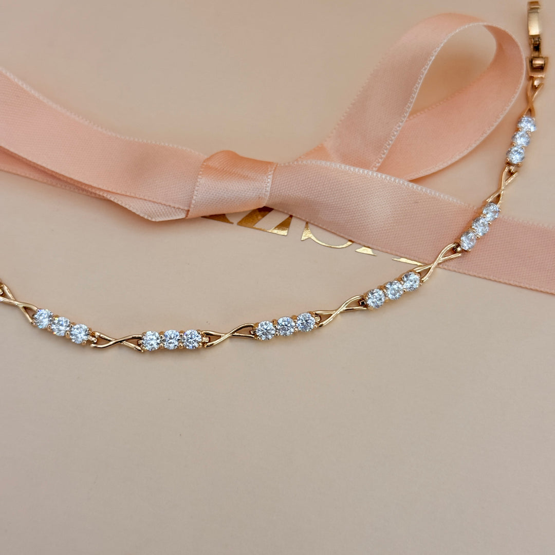 Zircone dainty gold plated bracelet