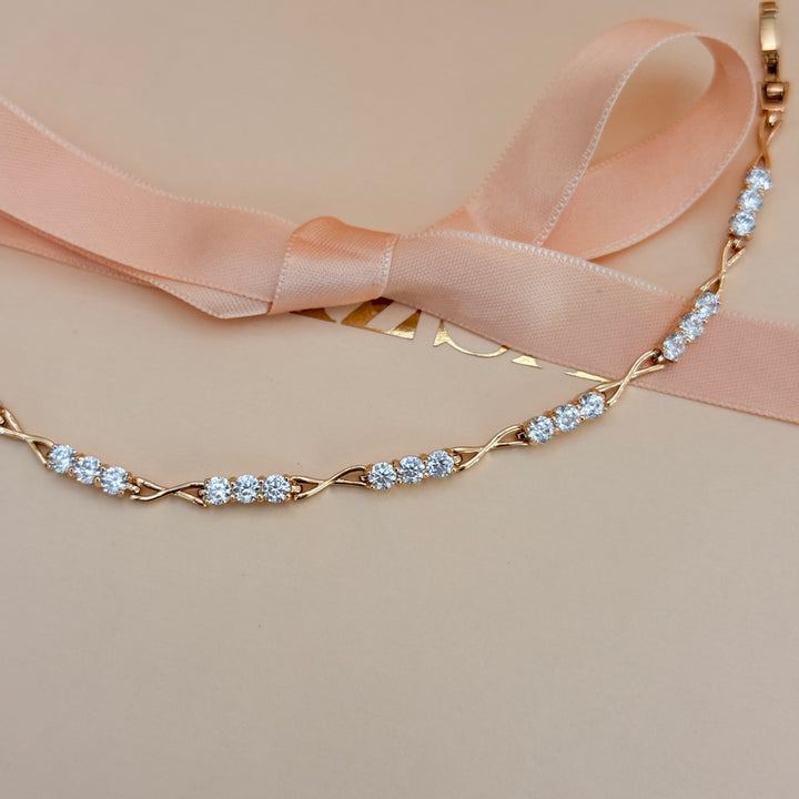 Zircone dainty gold plated bracelet