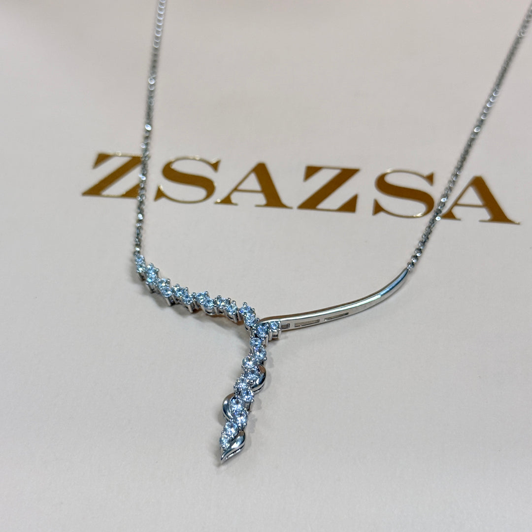 Dainty zircone sterling silver necklace