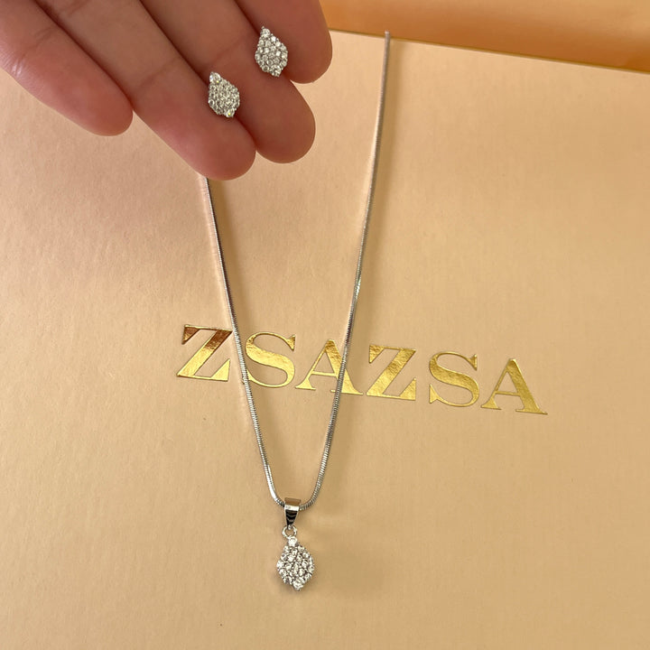 Silver zircone set