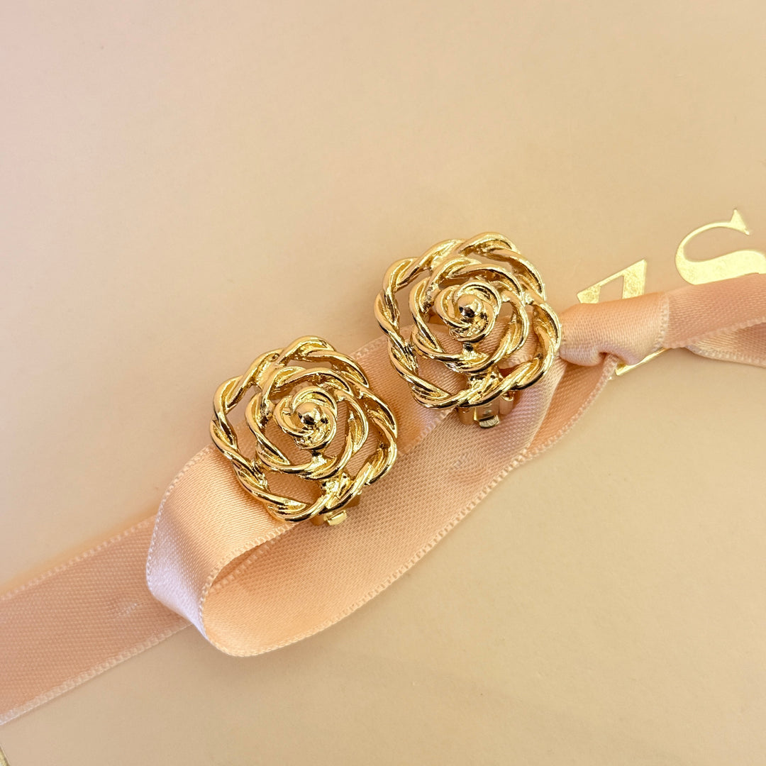 Plain Rose gold plated clip on earrings