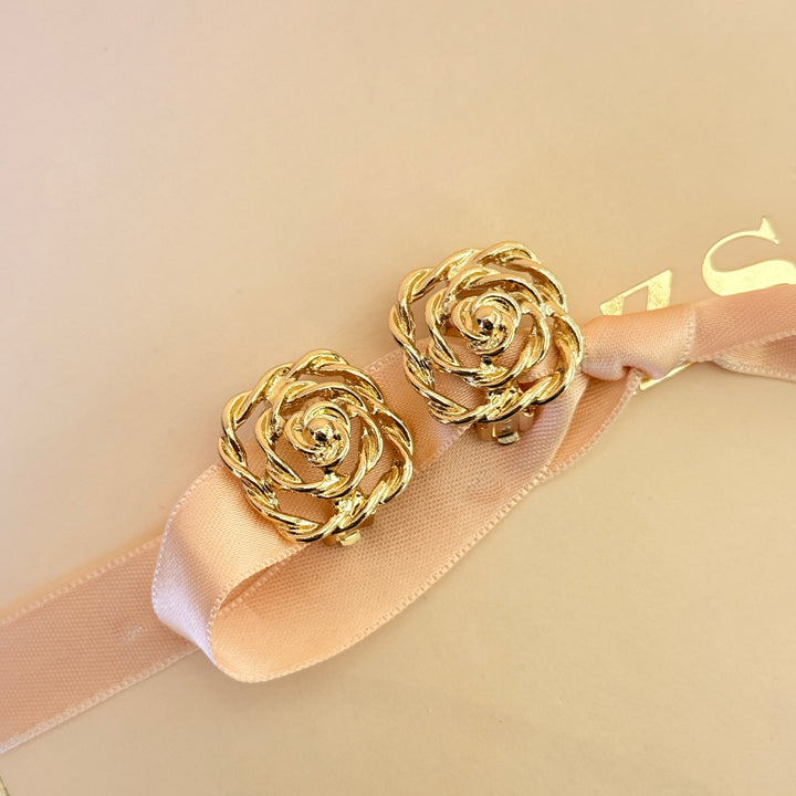 Plain Rose gold plated clip on earrings