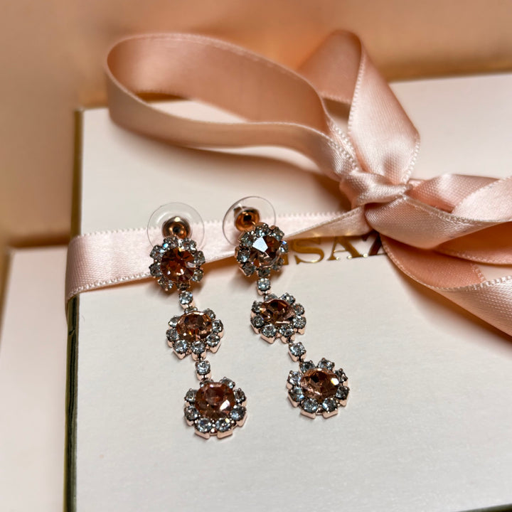Flower peach earrings