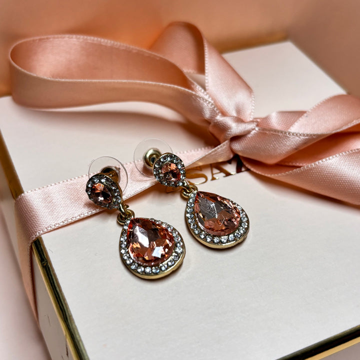 Teardrop peach earrings